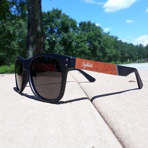 Cherry Wood and Acetate Polarized Sunglasses